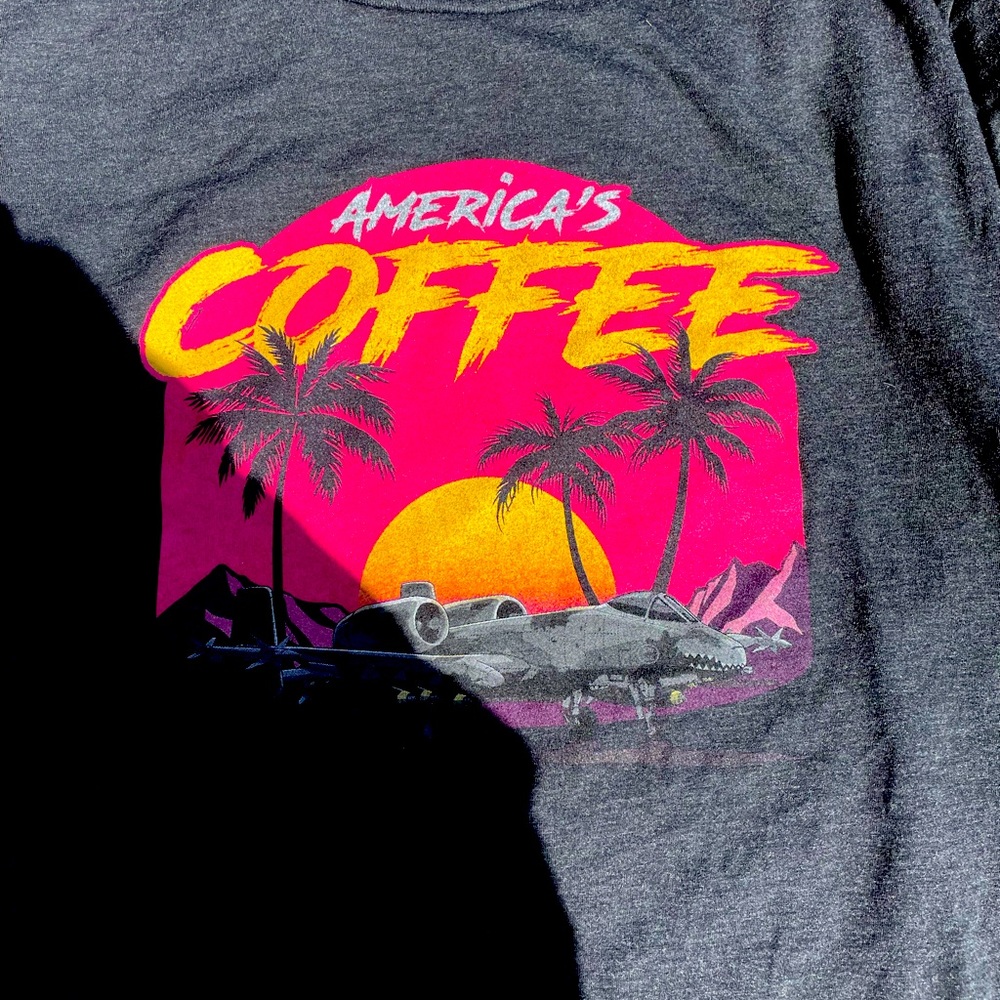 3!excellent condition size large black rifle coffee coffee shirts